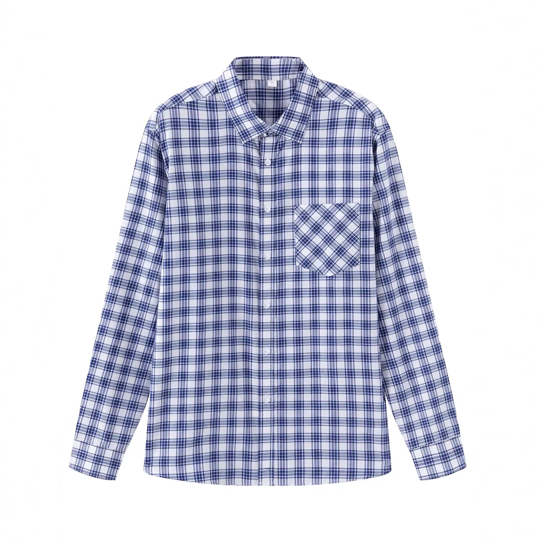 

Long Sleeve Shirt Men's Business Casual Plaid Lapel Men's Shirt