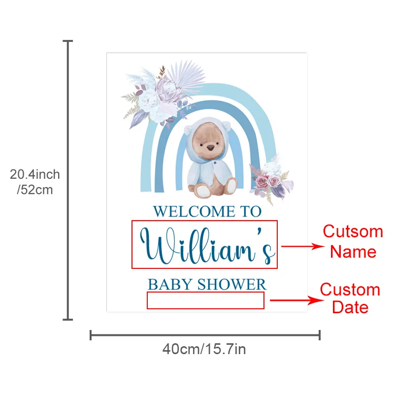 Custom Baby Shower Welcome Sign Board Mosaic Customized Personalized Welcome Baby Shower Sign for Baby Shower Birthday Decoratio