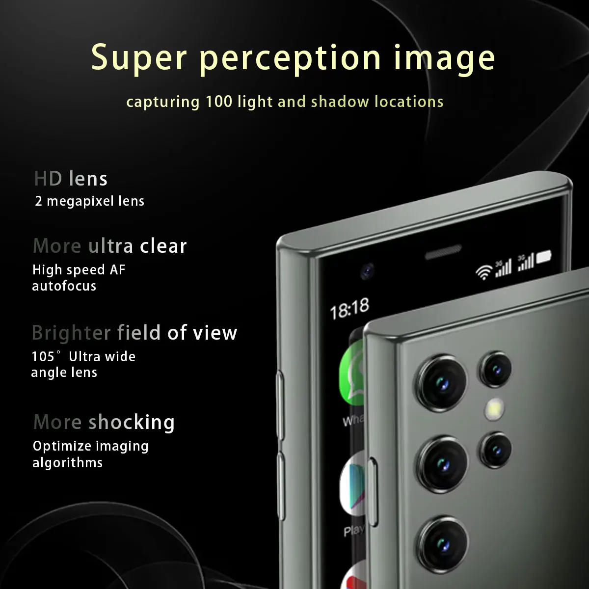 New 2025 ONEMYTH S23 Pro Mini Smartphone 3.0-inch Display 16GB HD Dual Camera Dual SIM Quad Core Small Phone