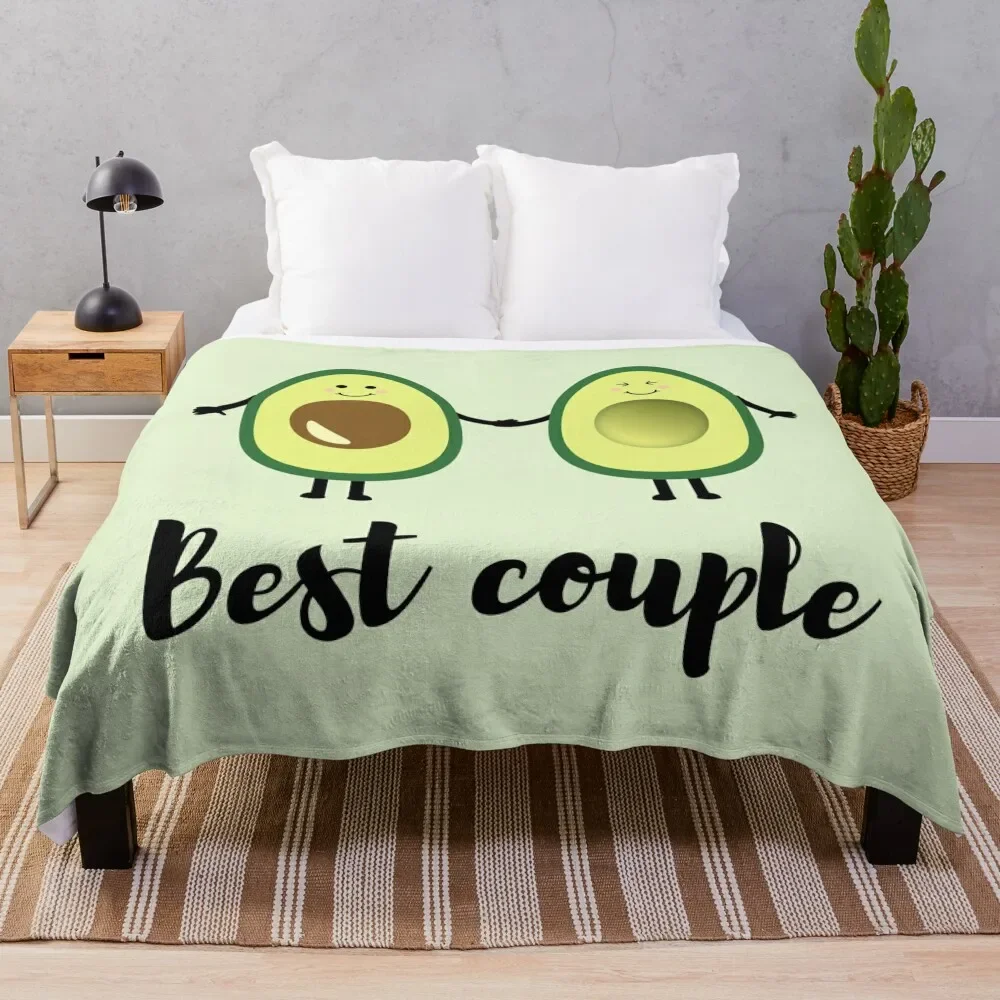 

Best Couple Avocado Illustration design Throw Blanket Machine Washable Soft Warm Blanket
