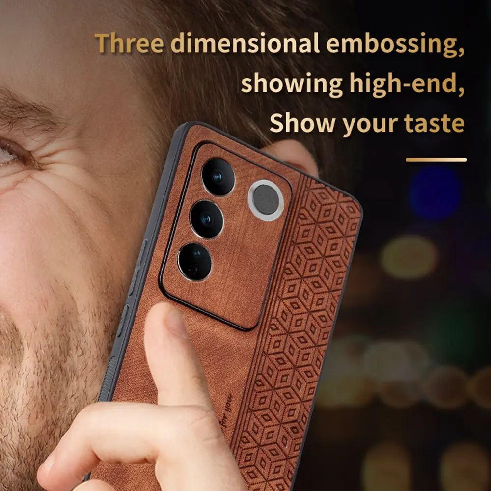 Embossing Case for VIVO V27 Pro V27E Case Leather Skin Retro Shockproof Case for VIVO V25 V27 Pro V29 V29E V27E V25E Slim Cover