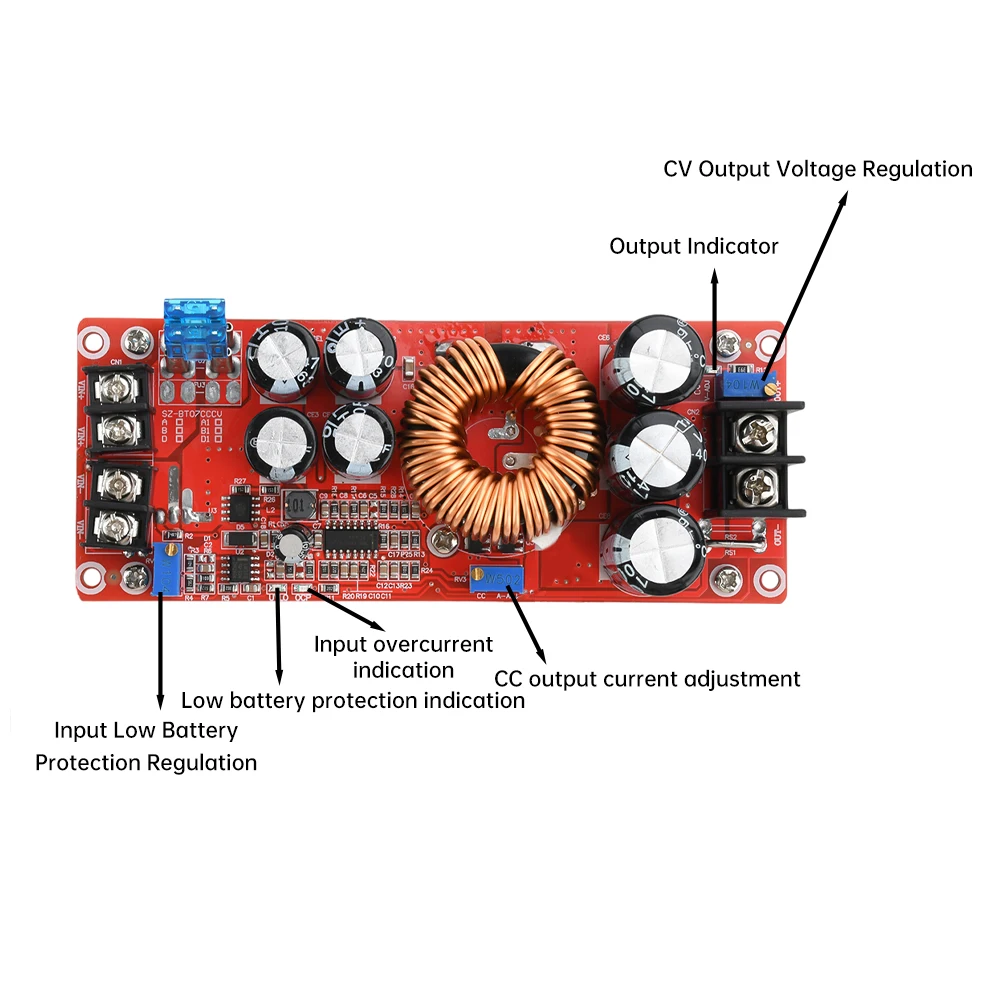 1200W 20A DC Converter Boost Step-up Power Supply Module IN 8-60V OUT 12-83V