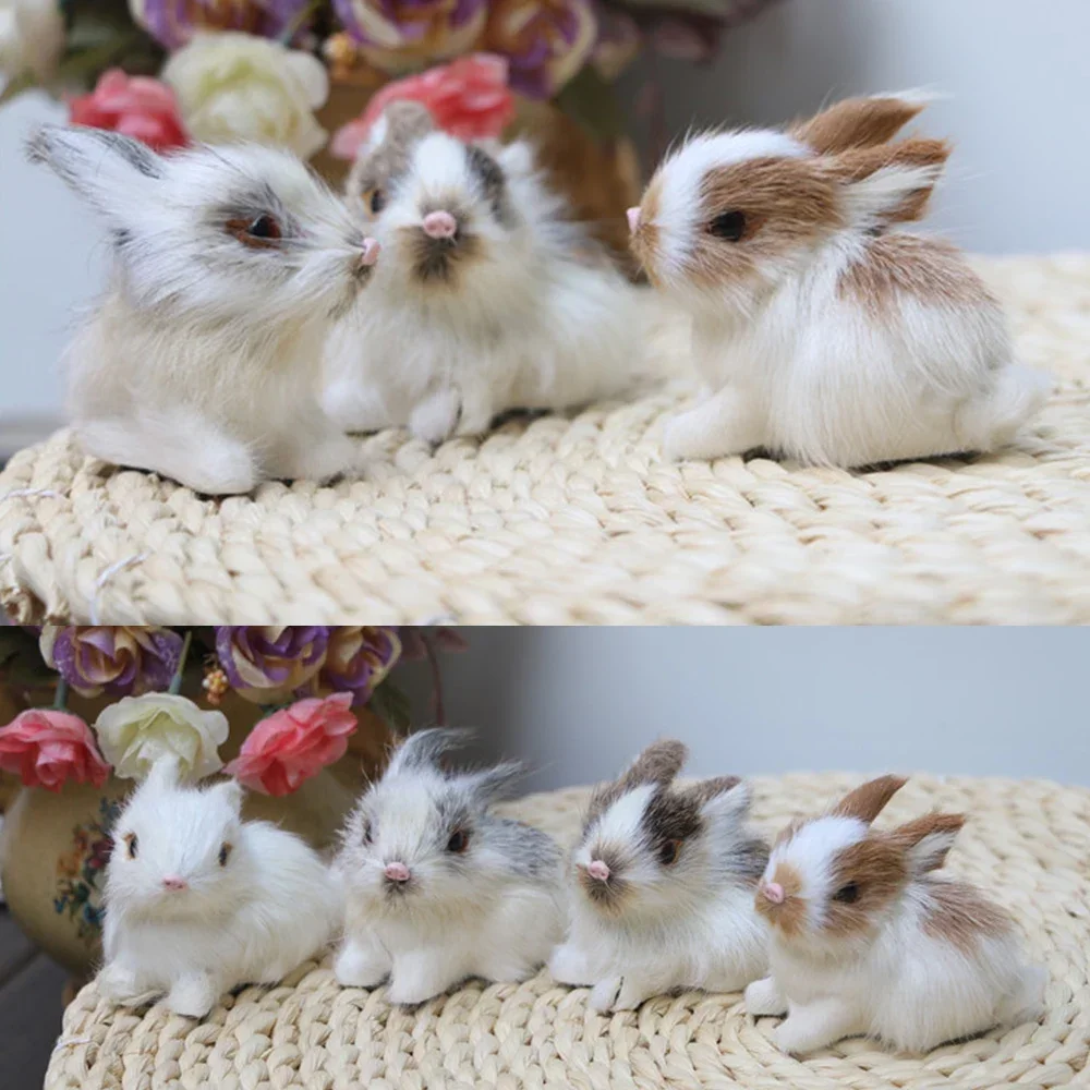 Easter Bunny Model Figures, Simulation, Furry, Squatting Rabbit, Christmas, Birthday, Home, Wedding Decor, Miniatures, Lovely