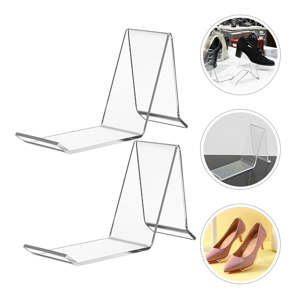 

4 Pcs Shoes Display Rack Clear Holder Kids Sandals Stand Counter Retail Store For