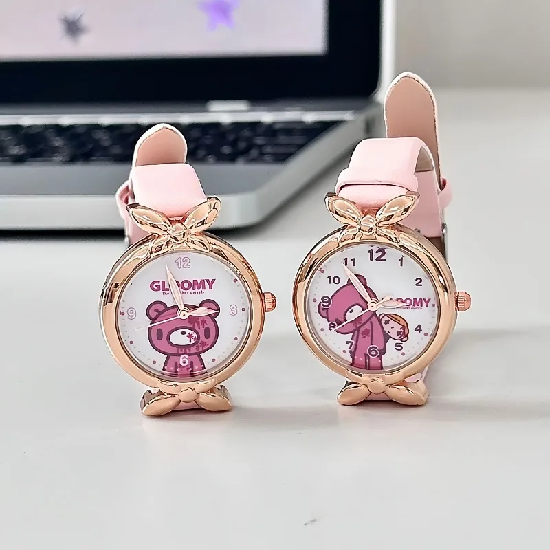 Neue Gloomy Bear Uhr mit hohem Farbwert, Cartoon-Animationsdruck, rund, mädchenhaft, exquisit, süß, niedlich, wasserdicht, Zeigeruhr – Detail 4