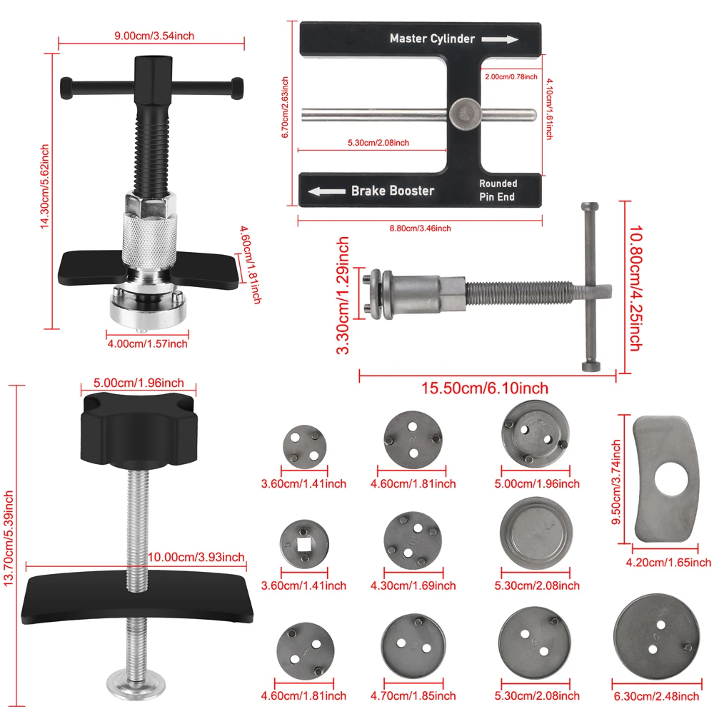 1/12/13PCS Car Disc Brake Pump Caliper Removal 10 Piston Adapter Compressor Set Rewind Back Brake Repair Tools Auto Accessories