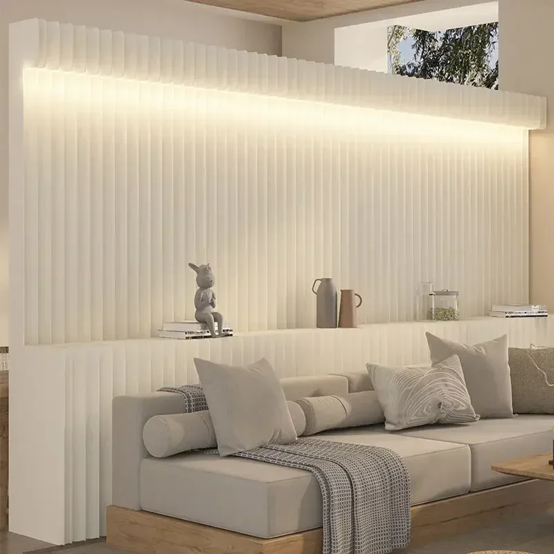 

Home Decor LED Luminous Removable White Organ Paper Wall Screen Room Dividers Retractable Exhibition Stand Office Folding Baffle