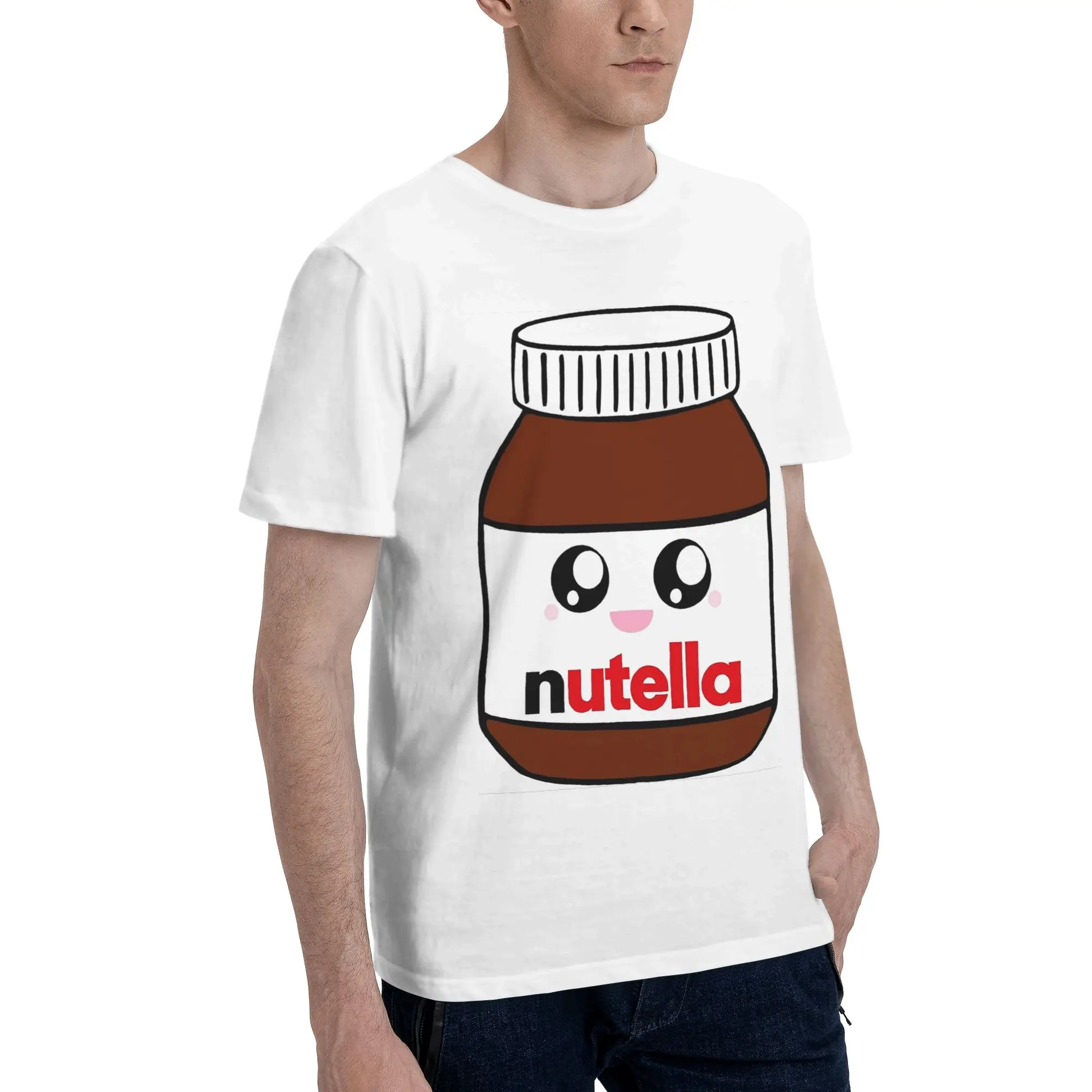 

Nutella Мужская футболка больших размеров Мужские хлопковые футболки с круглым вырезом Короткие летние мужские футболки