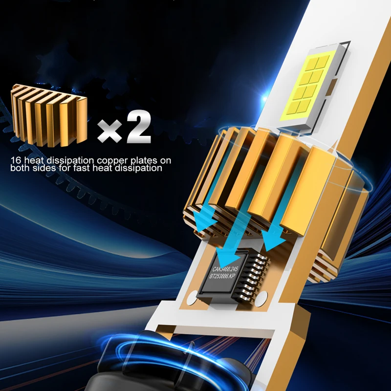 2 Pcs 60W M2P H7 Led Headlight 6500K H11 H7 Fog Light 9005 HB3 H1 9006 H4 Car LED Lamp LED Headlight Bulb RoHS Light 4300K 3000K image 5