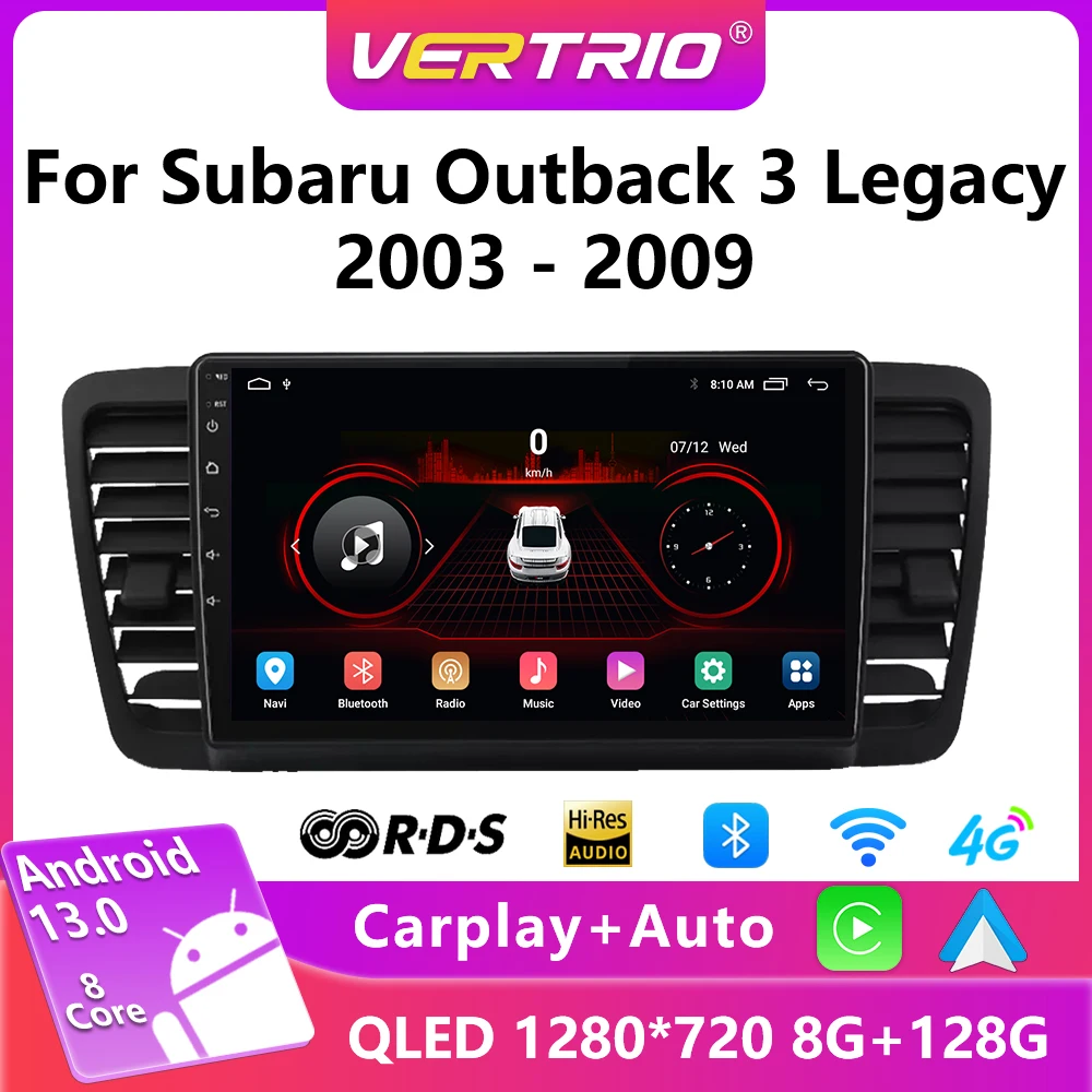 

Android 12 Car Radio For Subaru Outback 3 Legacy 4 2003-2009 Multimedia Video Player GPS Navigaion 4G Carplay DSP 2din NO 2 Din