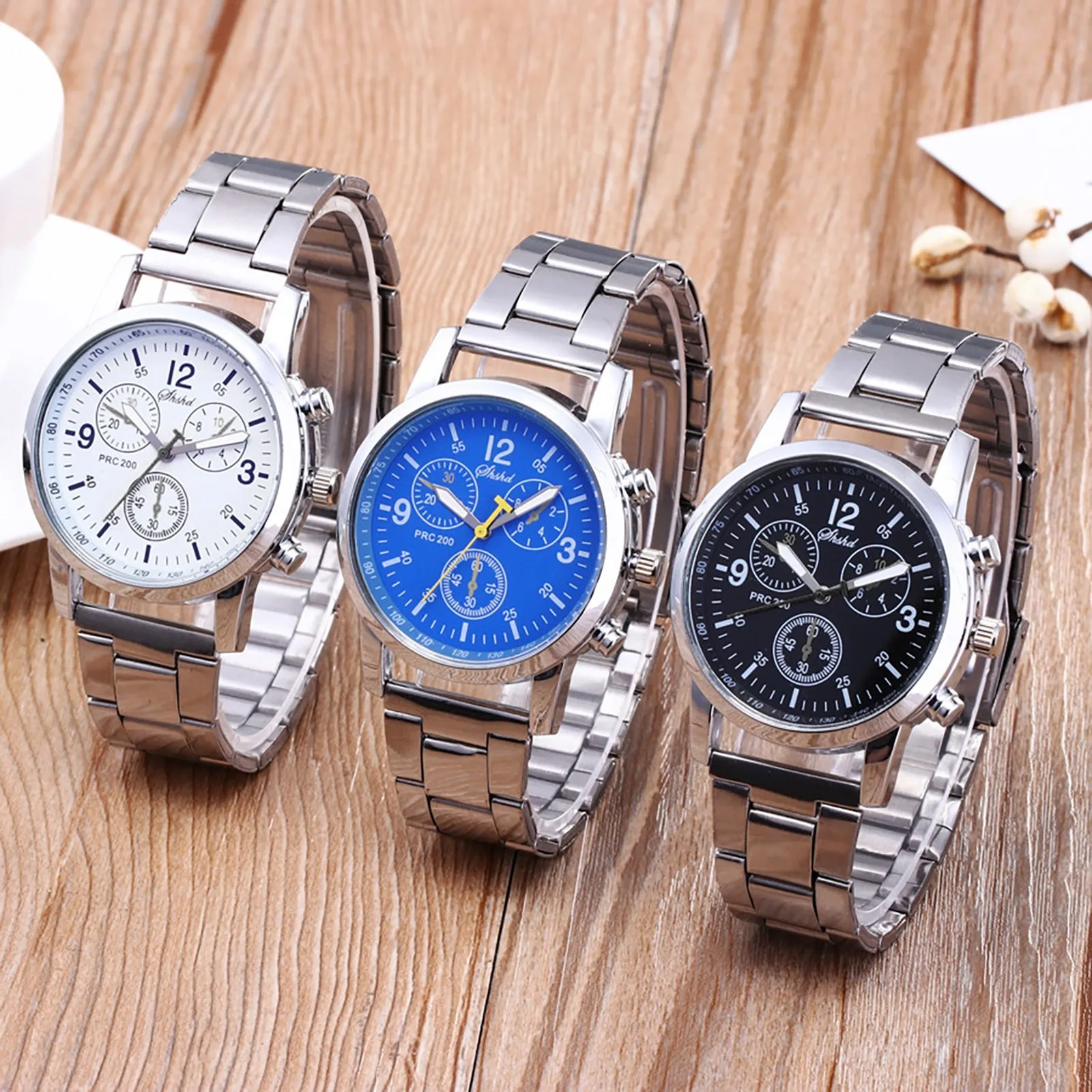 Fashion Neutral Quartz Analog Wristwatch Steel Band Watch