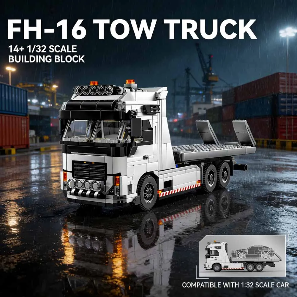 

Строительные блоки FH-16 Heavy Tow Truck, модель кабины тяжелого грузовика, совместимая с моделями автомобилей в масштабе 1:32. Идеальный подарок на День святого Валентина