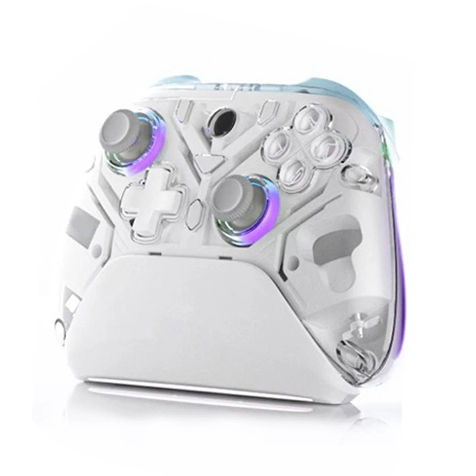 2.4G Wireless Gaming Controller Fast Connection PC Gamepad Adjustable RGB Lighting Macro Programming Back Keys for PC for OS X