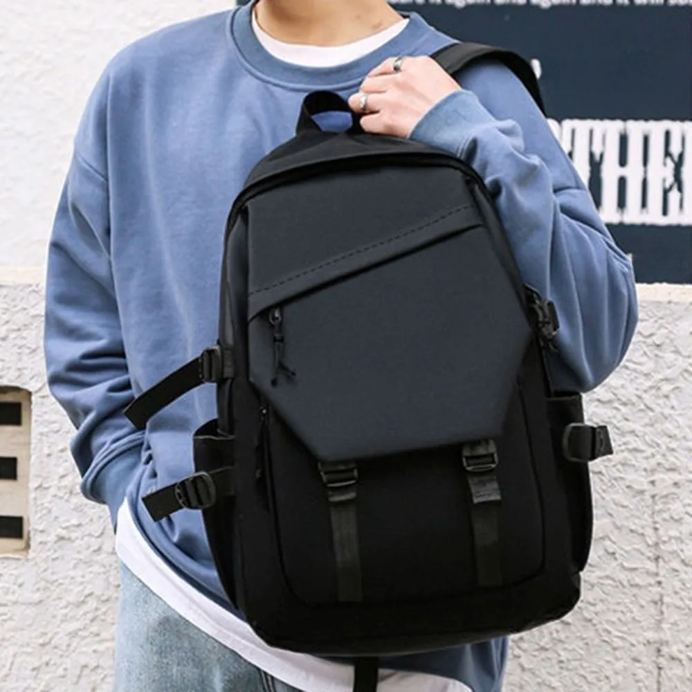 

Portable Large Capacity Men's Shoulder Bag Waterproof Multi Pocket Students School Bag Unisex Zipper Outdoor Storage Bag School