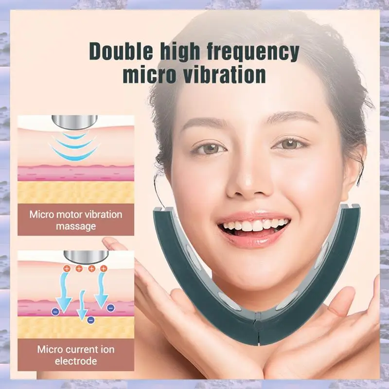 Dispositivo de lifting facial 2025-EMS V-Face 6 modos de rejuvenescimento da pele aquecido, vibração de queixo duplo, massageador remoto sem fio