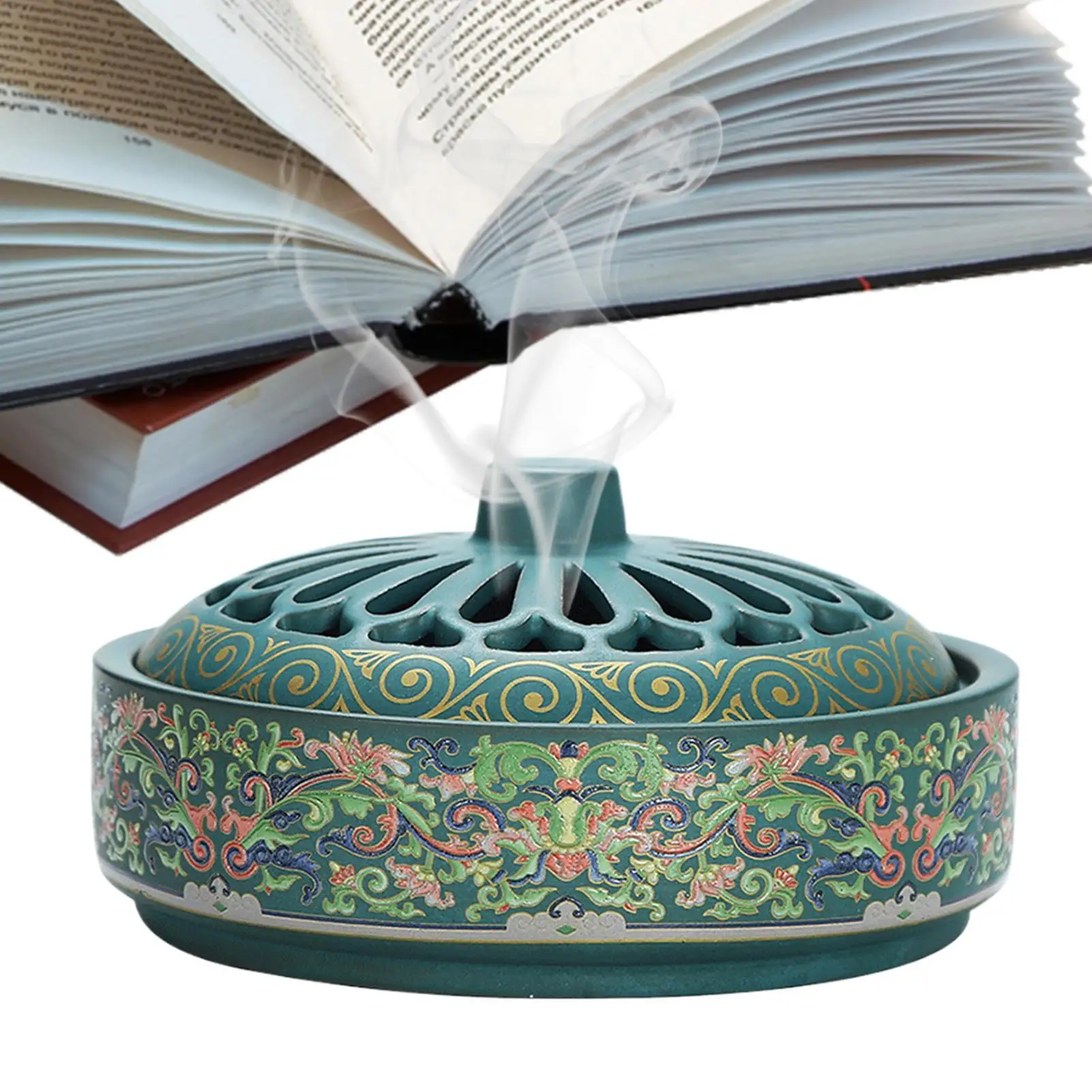 

Incense Holder Stylish Incense Ceramic Fly Repeller Coil Cone Zen Decor Ceramic Seat For Living Room Camping Home Meditation Spa