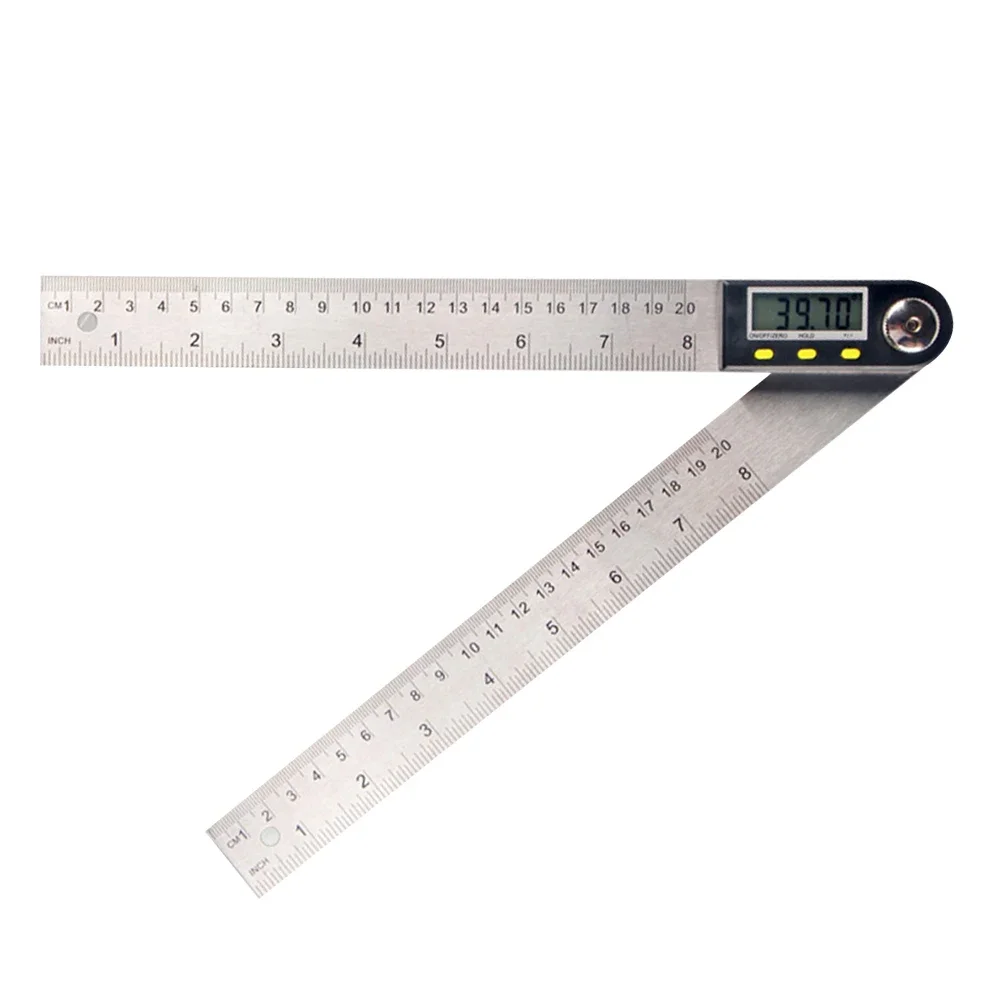 Digital LCD Display Angle Ruler 360° Stainless Steel Electronic Goniometer Protractor Measuring Tool with Hold Zeroing Function