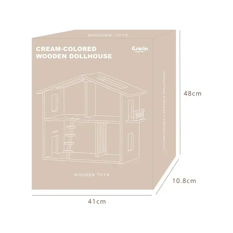 高品質の木製プレイハウス インタラクティブヴィラ ベッドソファ ゼブラバスタブとプリンセスルーム付き 赤ちゃんへのギフトに最適