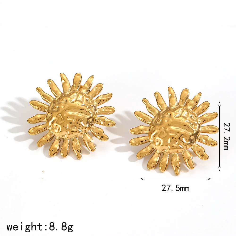 Modeschmuck, temperamentvolles Sonnenform-Ohrringe-Armband-Set für Frauen und Mädchen, Geschenk, edles Design, Armband-Accessoires – Detail 9