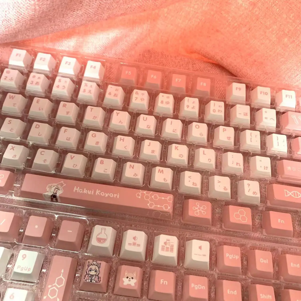 Imagem -02 - Vtuber Hololive Keycaps Anime Hakui Koyori Capa Keycap Pbt Sublimação de Tintura Cereja mx Cross Switch Teclado Mecânico