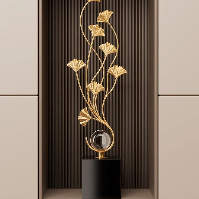

Ginkgo biloba entrance entrance decoration ornaments, light luxury, high-end living room, TV cabinet niche, moving housewarming