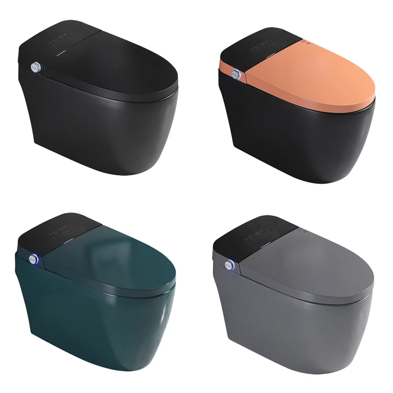 Colorful Multifunction One Piece Ceramic Bathroom Black Automatic Intelligent Wc Bidet Smart Toilet
