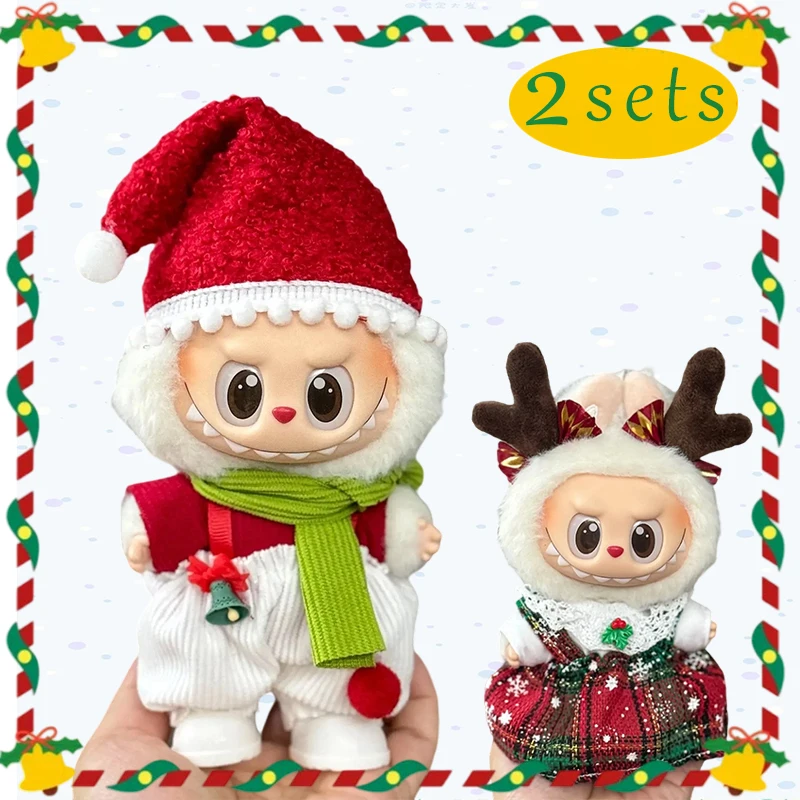 

For 15/17cm Labubu Big into energe Doll Christmas Skirt cape shawl Clothes Outfits for Doll Labubu Clothing Accessories