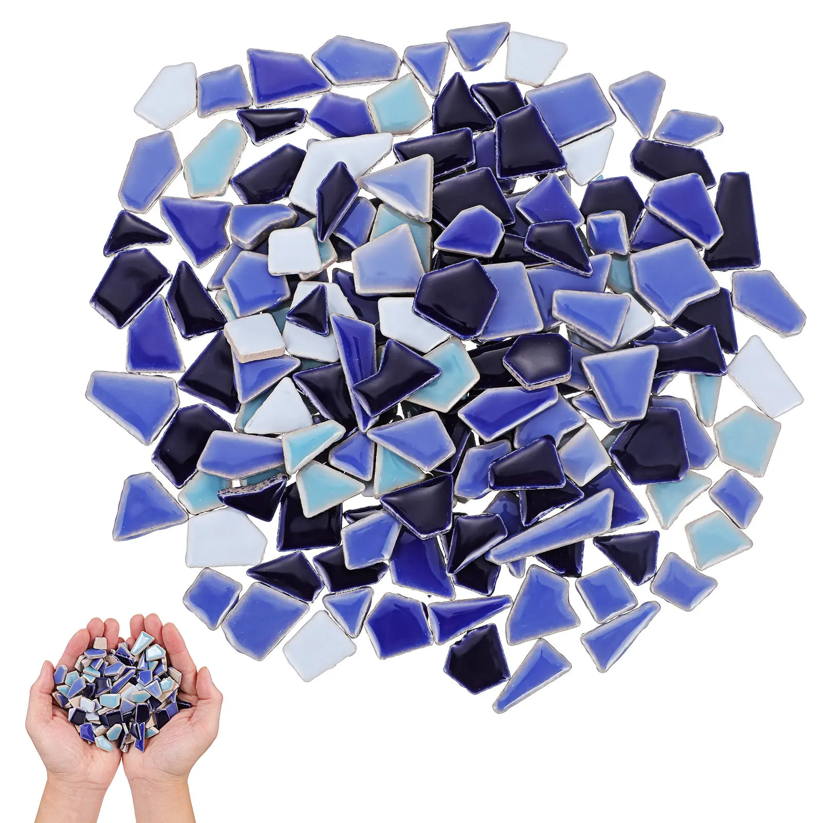 

200G Vibrant Irregular Ceramic Facing Tiles DIY Mosaics Tiles for Creative Crafting Home Bathroom Floor Garden Park Decoration