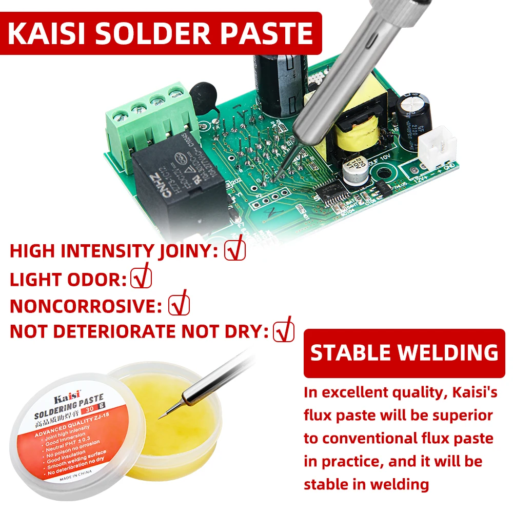 Kaisi Soldering Paste 30g 40g 100g Solder Soldering Flux For SMD PCB BGA SMT Stencil Repair Welding Rework Station