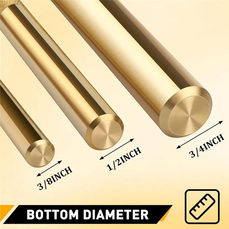 N96R 3Pcs 61360 Knurled Brass Drift Punch Set,Hand Tool Punches Tools 25077 3/4Inch 25076 1/2Inch 25075 3/8Inch Drift Punch view 6