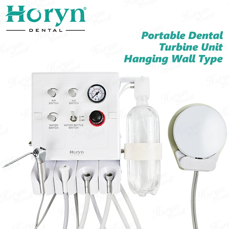 

Portable Dental Air Turbine Unit Dental Metal Desktop Turbine With 3 Way Syringe Handpiece Dentist Turbine Prophy Unit