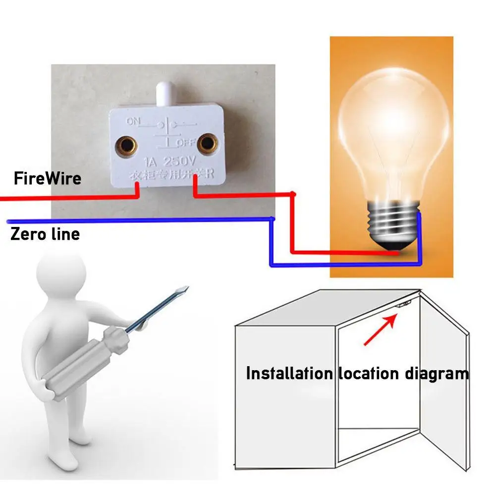 Travel Limit Switch Intelligent Furniture Cabinet Special Wardrobe Light Touch Door Control Switch Ultra-thin Machinery