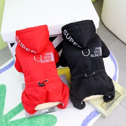 Dog Winter Hooded Coat Warm Pet Jumpsuits Puppy Jacket for Small Medium Dogs Overalls Chihuahua Bulldog Outfits Costumes