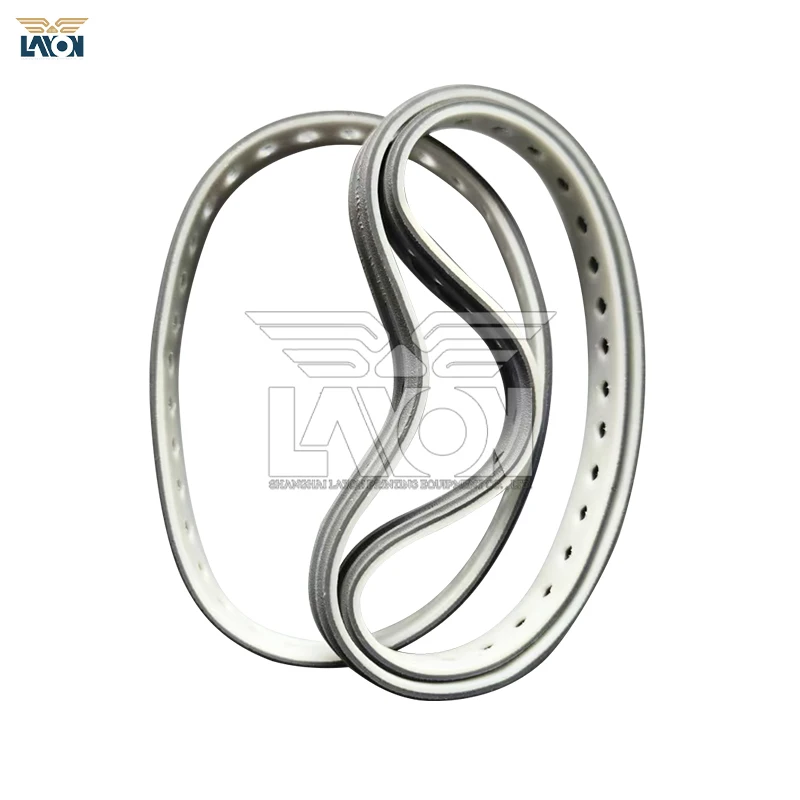 LAYON 5pcs Gray Suction Belt 245x10mm 34 Holes for Heidelberg Printing Press - Double-Sided Raised Edge with White Backside
