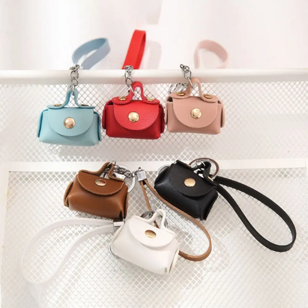 Holder Kids Leather Mini Bag Storage Bag Headphone Bag Bag Pendant Decoration Coin Purse Bag Key Chains Korean Style Key Ring