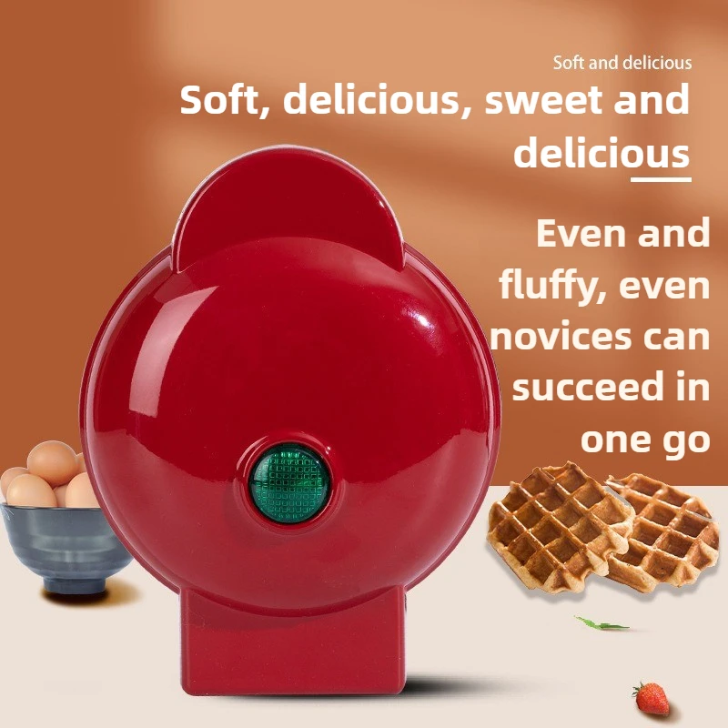 Mini Waflera Eléctrica de 350W para Uso Doméstico, para Hacer Panqueques, Pasteles, Sándwiches y Desayunos, con Tubo Calefactor