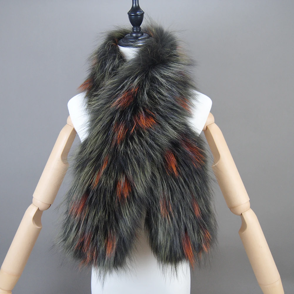 Women Real Fox Fur Scarf Fashion Lady Winter Warm Soft Knitted Real Fox Fur Neckerchief Quality Natural Fox Fur Ring Scarves