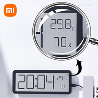 Xiaomi LCD Screen Digital Wall Clock Time Temperature Humidity Display Clock Battery Powered Hanging Desktop Digital Mute Clocks
