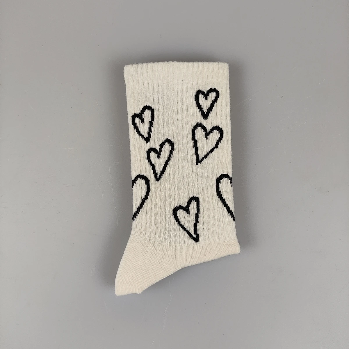 Calcetines tobilleros con letras y corazones para adulto, medias largas y cortas para entrenamiento en casa, hipérbole de gran tamaño, para interiores, de alta calidad