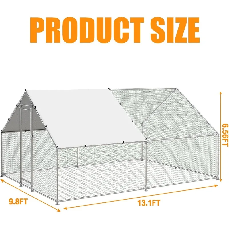 Hen and duck house with waterproof and UVproof galvanized rabbit habitat pointed roof cagesuitable for outdoor courtyard farm