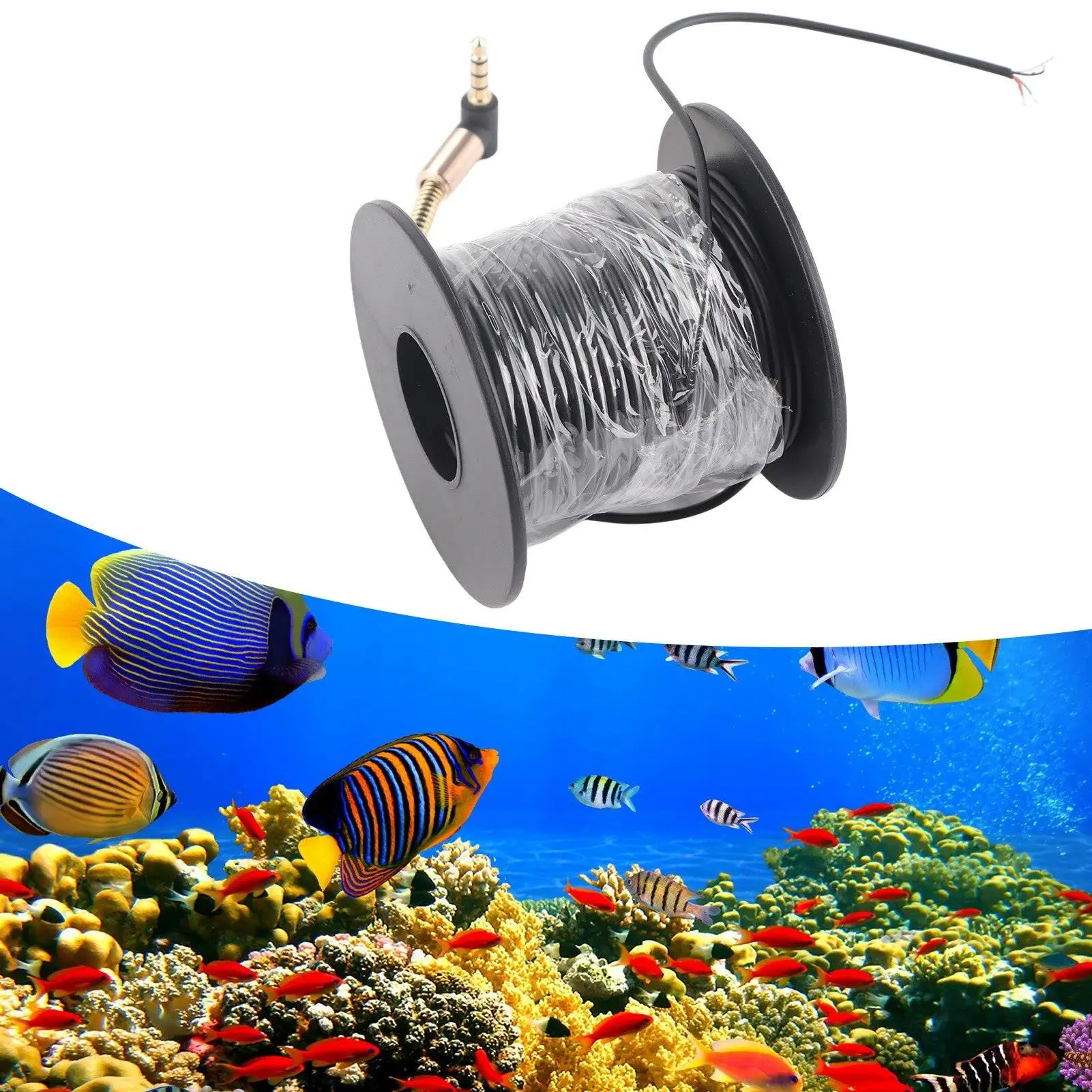 Portable Fish Finder Cable - High Strength ABS External Camera with 3.5mm Headphone Jack for Fishing