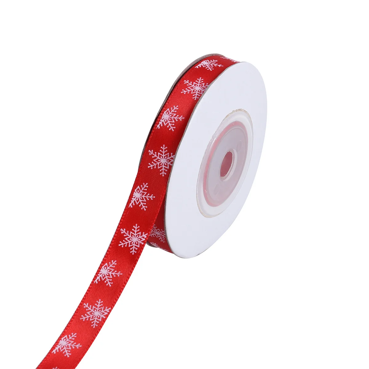 

10m Christmas Theme Snowflakes Grosgrain Ribbon for Gifts Candy Box Wrapping Crafts Decor Red Grosgrain Ribbon