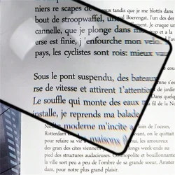 1 szt. Lupa do czytania, szkło powiększające do czytania 7x4. 7-calowa lupa z dużym arkuszem, szkło do czytania, 3-krotna powiększająca strona