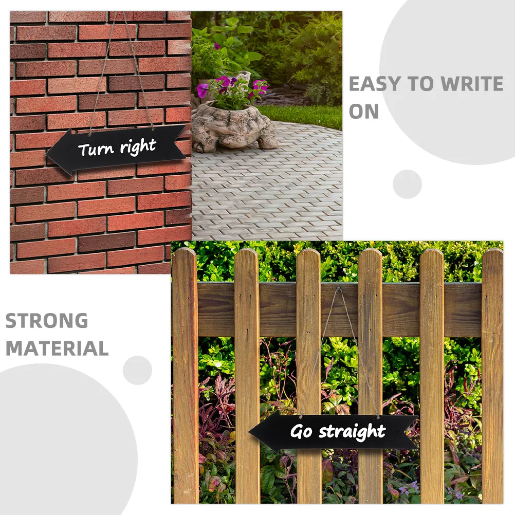 3Pcs Small Wooden Hanging Chalkboard Signs Arrow Shape Easy to Hang Wipe Clean Decorative Wall Door Sign Board for Parties