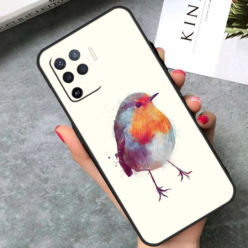 Robins Bird Case For OPPO A96 A76 A16 A78 A98 A77 A17 A15 A5 A9 A53 A74 A94 A52 A72 A93 A54 A57 S Cover