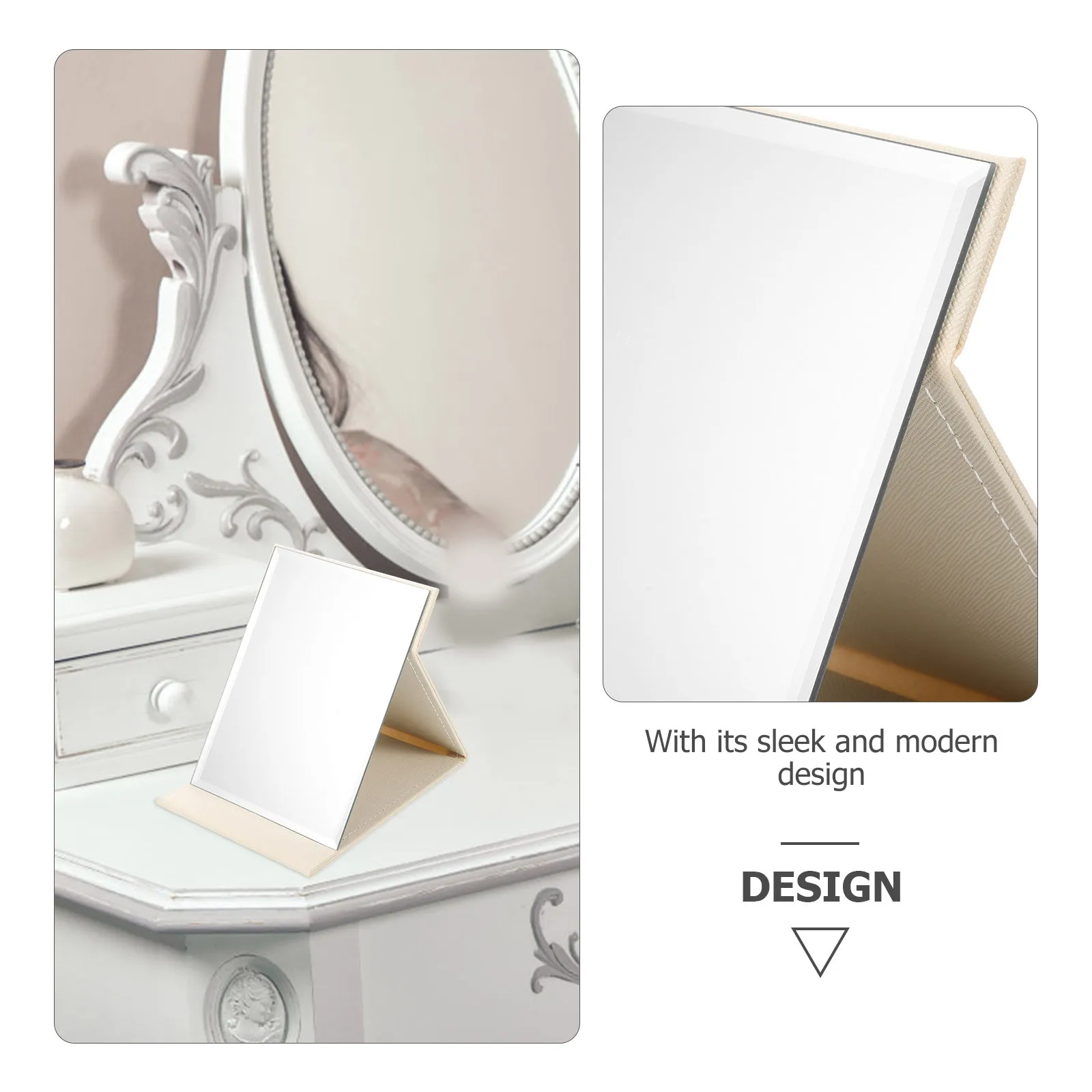 Składane lusterko do makijażu Przenośne duże lusterko kosmetyczne Regulowane do użytku na biurku, stoliku, w podróży Lusterka do makijażu