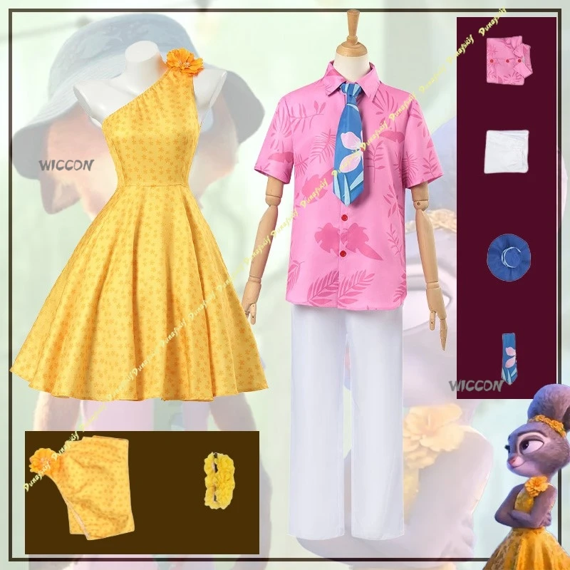 

Костюмы для косплея зоопарка, милое платье для девочек и мальчиков, женский костюм, желтая галстук Джуди, мужская шляпа, розовая Ni 2, крутая брюка K, Рождество, Хэллоуин