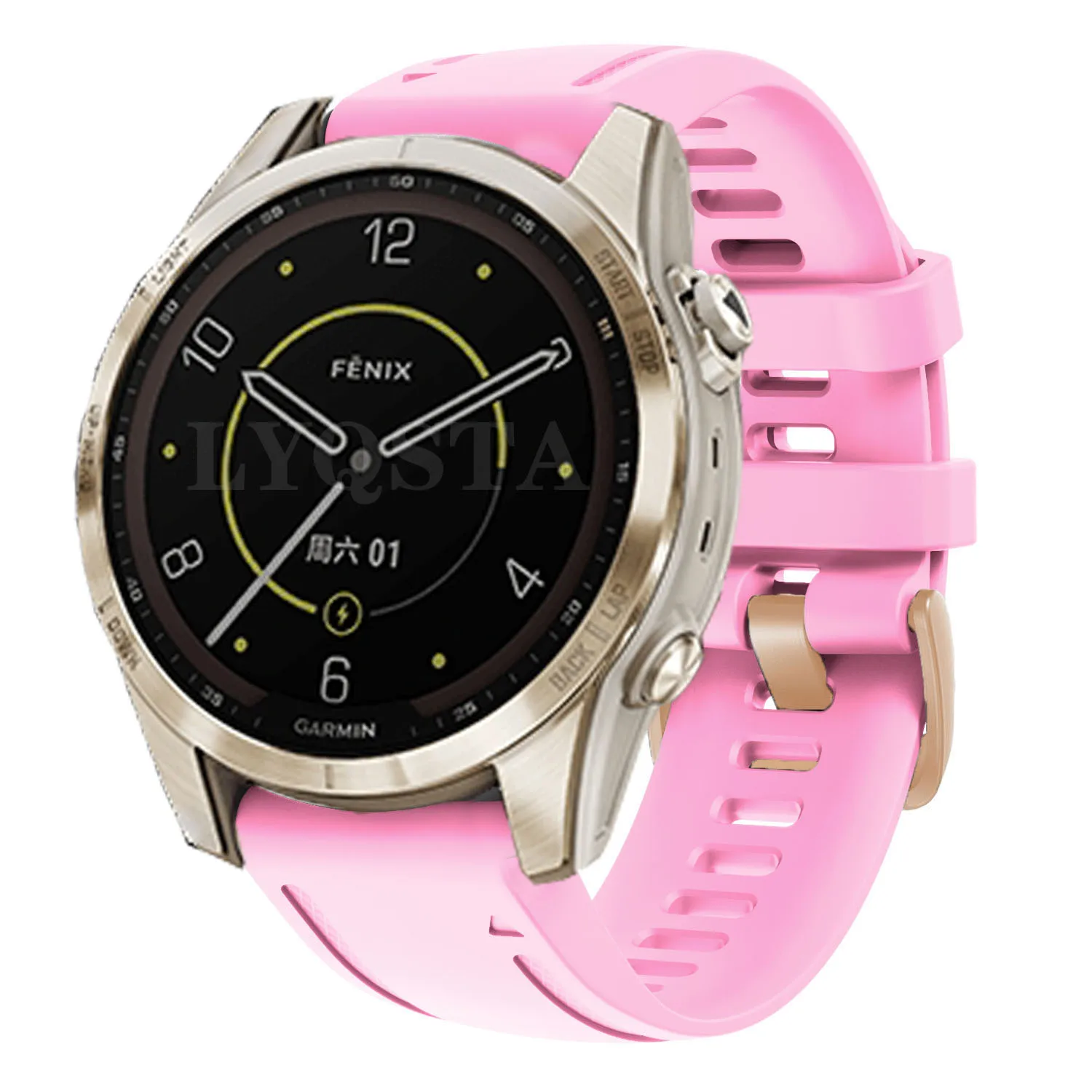 Correa de reloj deportiva Easyfit de 20mm de silicona de oro rosa para Garmin Fenix 8 43mm 7S 7SPro/5S Plus/6S 6SPro pulsera de liberación rápida