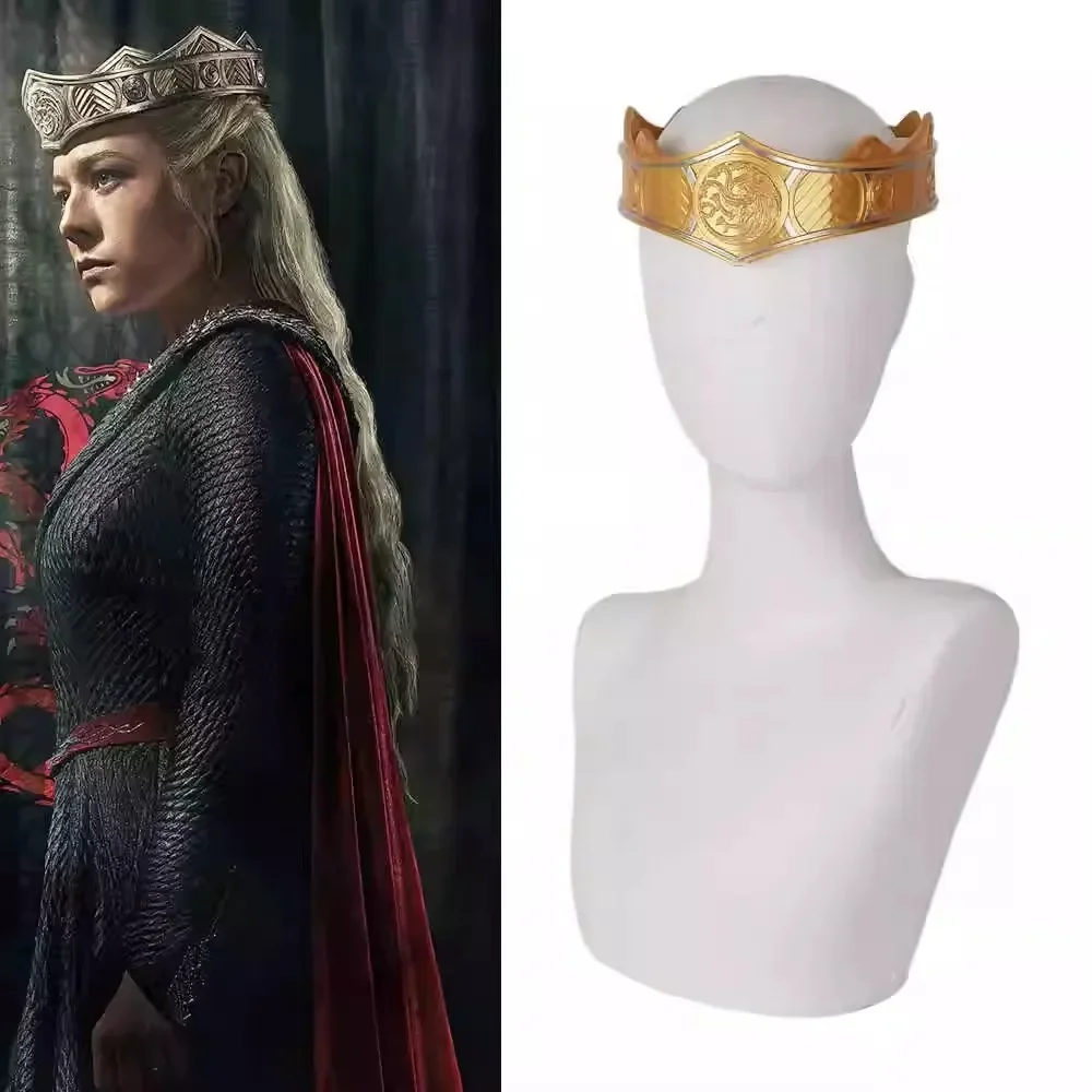 

Movie Dragon Family Rhaenyra Targaryen Cosplay Headwear Unisex Crown Headband Golden Crowns Halloween Hair Accessories Props