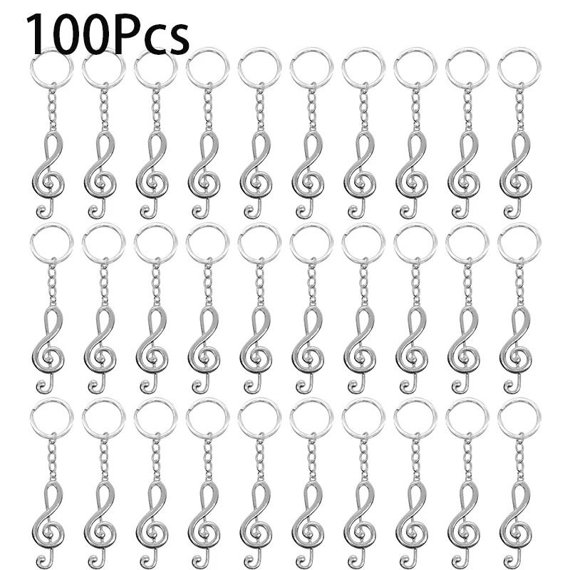 

100Pcs Musical Note Music Symbol Key Rings Keyfob Keyrings Keychains G Clef Music Metal Keychain